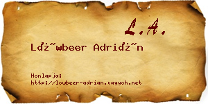 Löwbeer Adrián névjegykártya